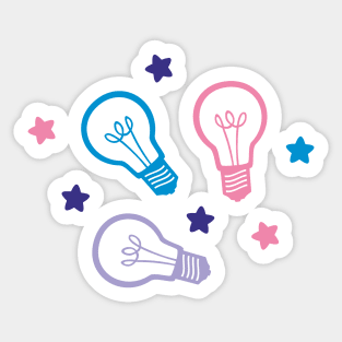 Cute Pastel Lightbulbs Sticker